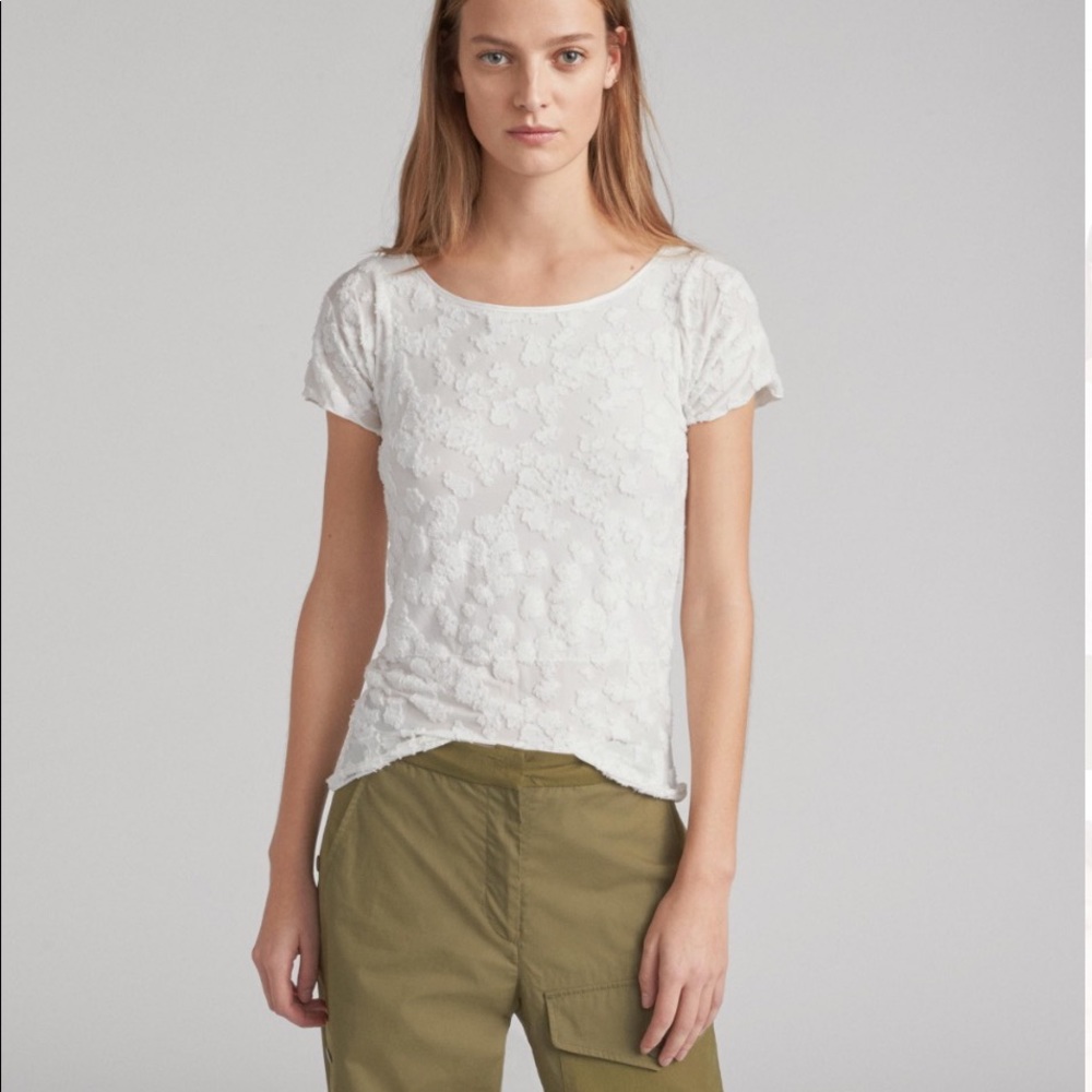 Rag & Bone White Lace Lucia Tee